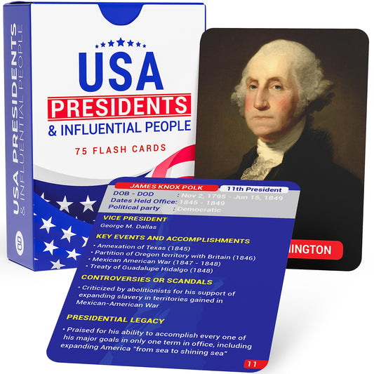 Briston USA Presidents flash cards cover for engaging learning sessions