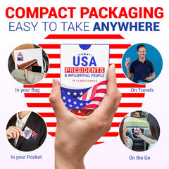 Briston USA Presidents flash cards glossy 300GSM cardstock for premium feel