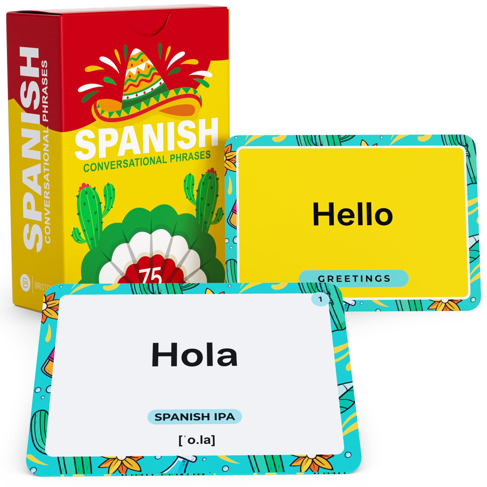Briston Spanish Phrases Flash Cards front cover for quick on-the-go study