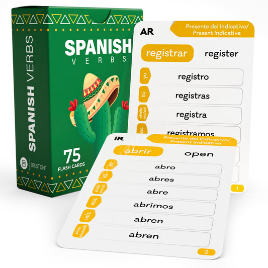 Briston Spanish Verbs Flash Cards with audio for 150 verbs to boost pronunciation.