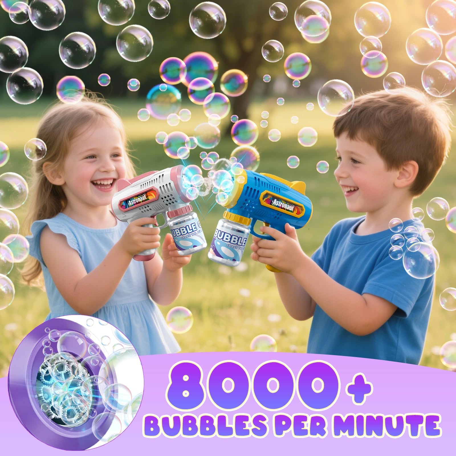 Britik bubble solution bottles with spill-proof design for mess-free play.