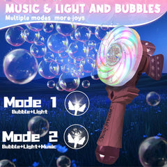 Britik Windmill Bubble Wand pink includes bubble liquid bottles