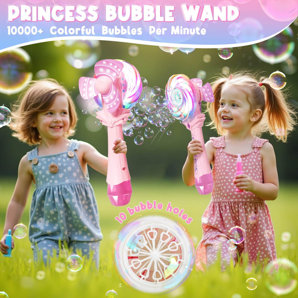 Britik Windmill Bubble Wand pink glow mode for magical play