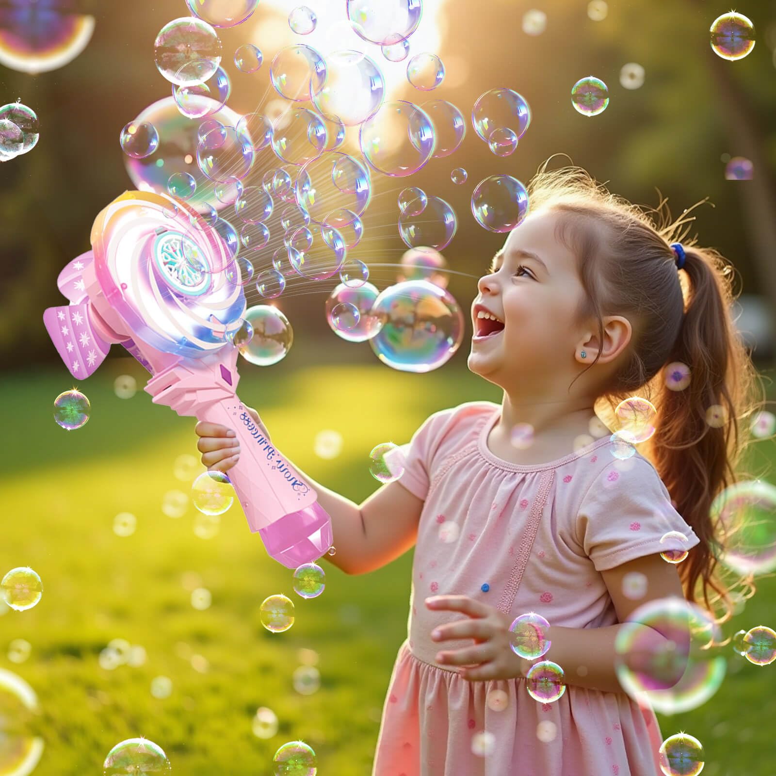 Britik Windmill Bubble Wand pink packed set with accessories
