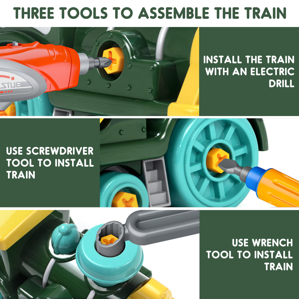Brixlytoys electric drill and bits enable easy disassembly and reassembly play