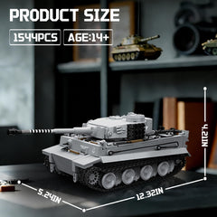 BrixVibe Tiger Heavy Tank S04 rolling treads capture motion-ready realism for fans.