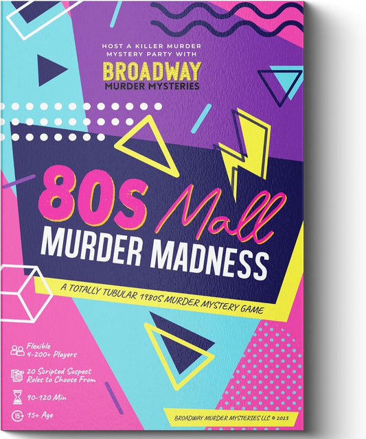 Broadway Murder Mysteries 80s mall murder scene—ideal for an immersive retro party experience