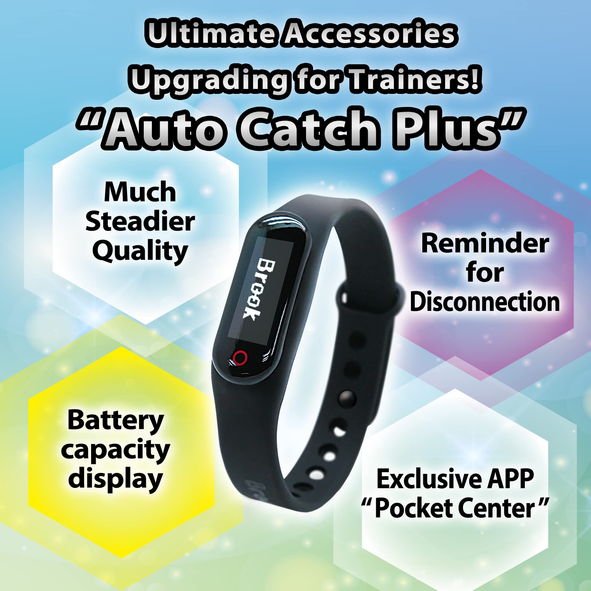 Brook Pocket Auto Catch Plus auto-spin at PokéStops for momentum.