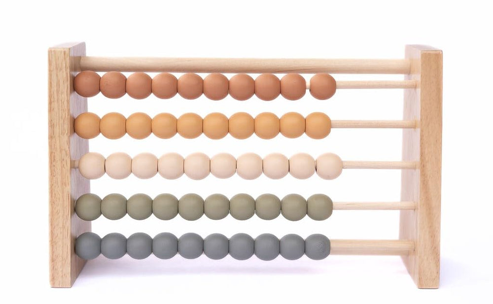 Brooklyn Neutral Boho Abacus beads-counting close-up promotes early numeracy and fine motor play