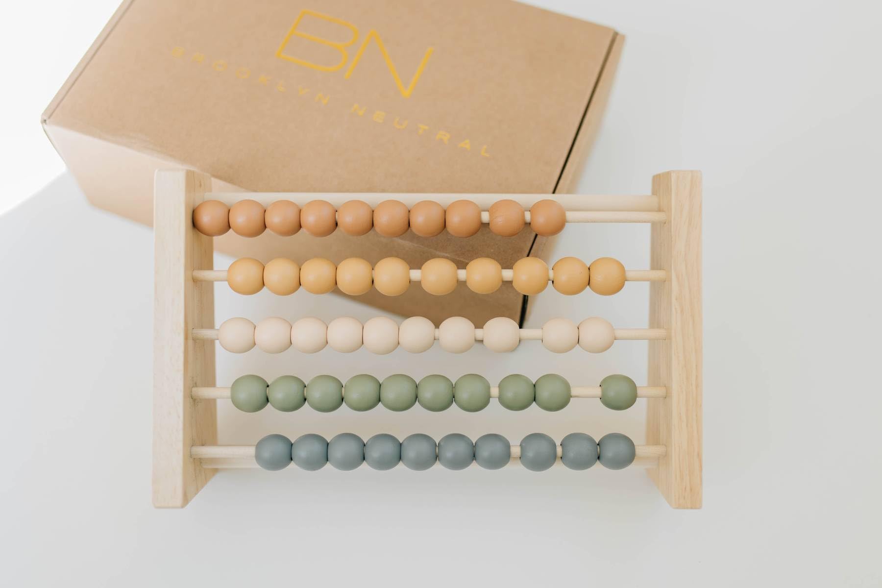 Brooklyn Neutral Boho Abacus supports child-led learning through bead counting during play