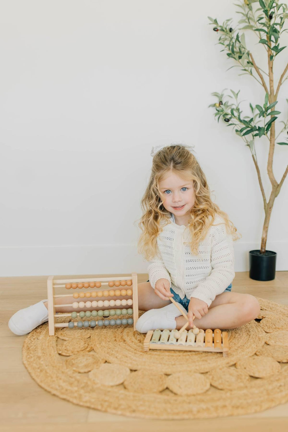Brooklyn Neutral Xylophone neutral colors suit a boho nursery.