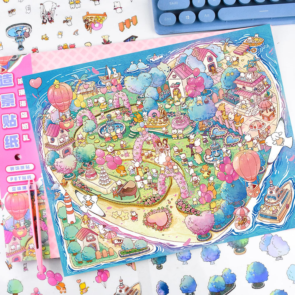 BROVITI 3D island wedding scene card for creative DIY decor ideas