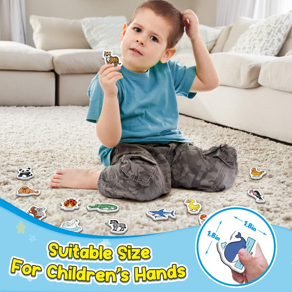Broytain animal magnets used in classroom play and learning