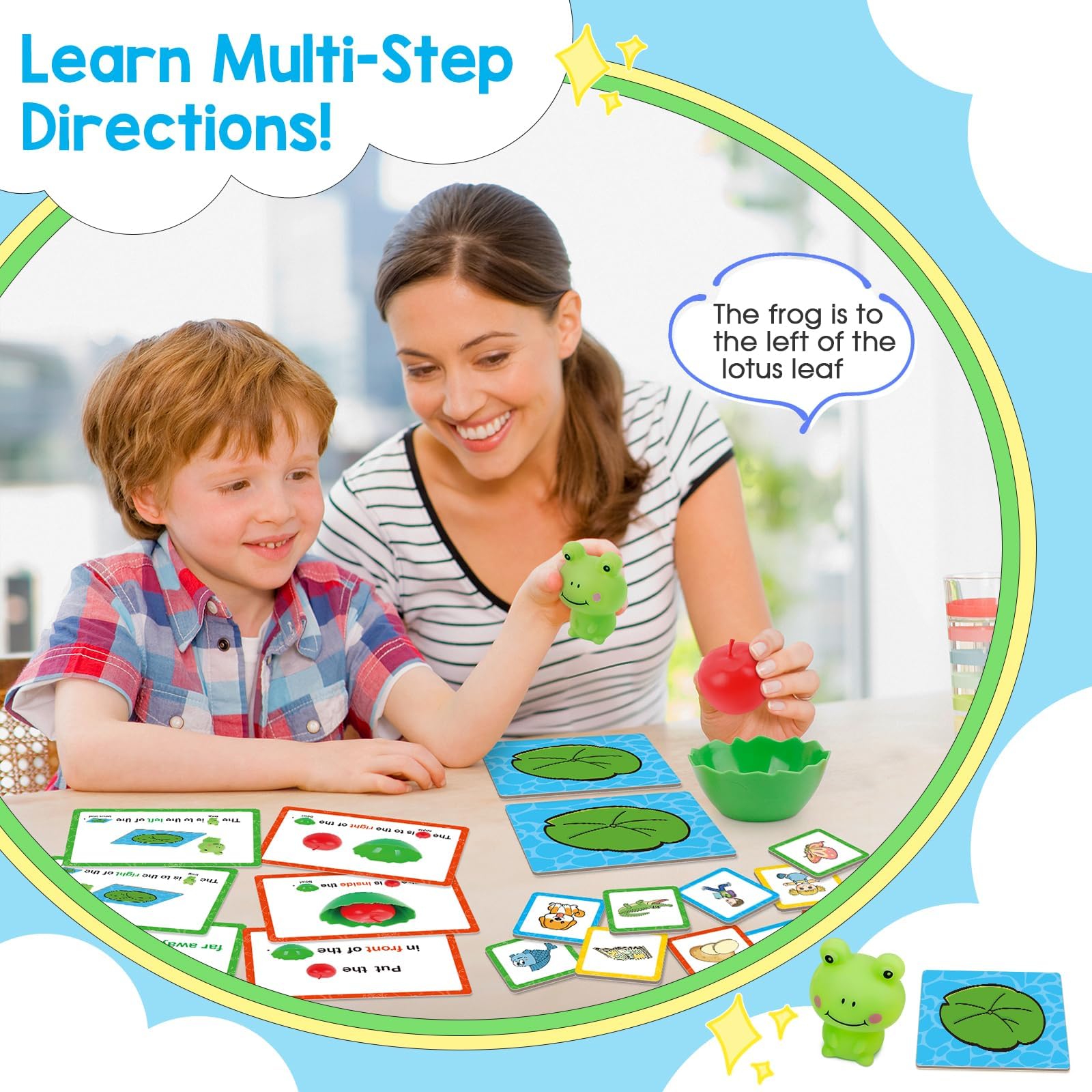Broytain positional word learning set activity guide offers step-by-step challenges