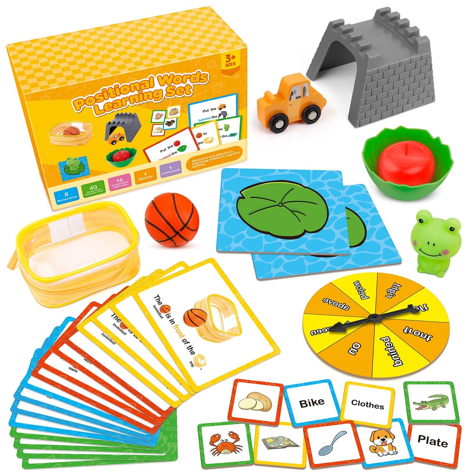 Broytain positional word learning set manipulatives for hands-on spatial exploration
