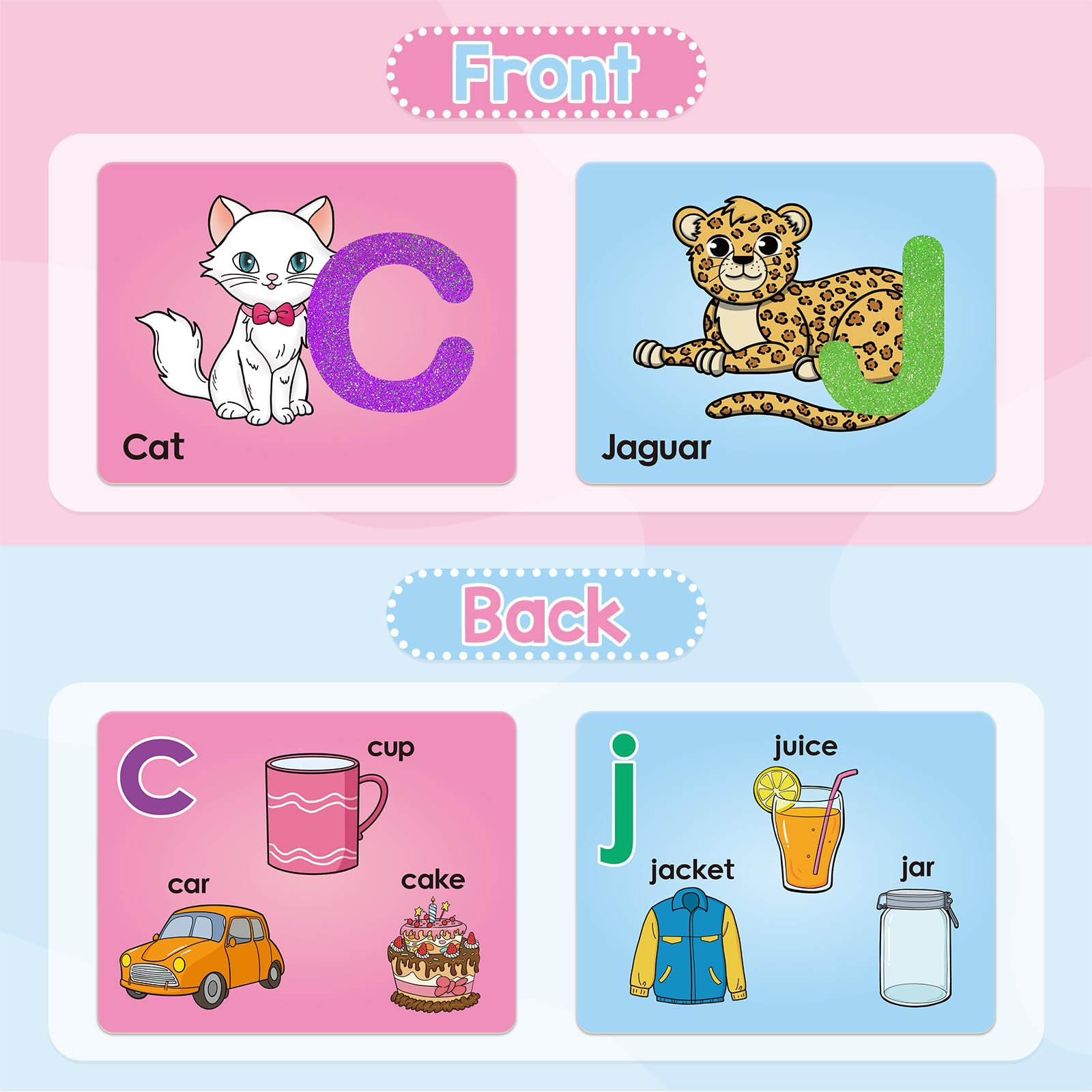 Broytain sandpaper letters card C with animal illustration encourages hands-on spelling
