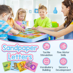 Broytain sandpaper letters card G and animal artwork motivates exploration of letters