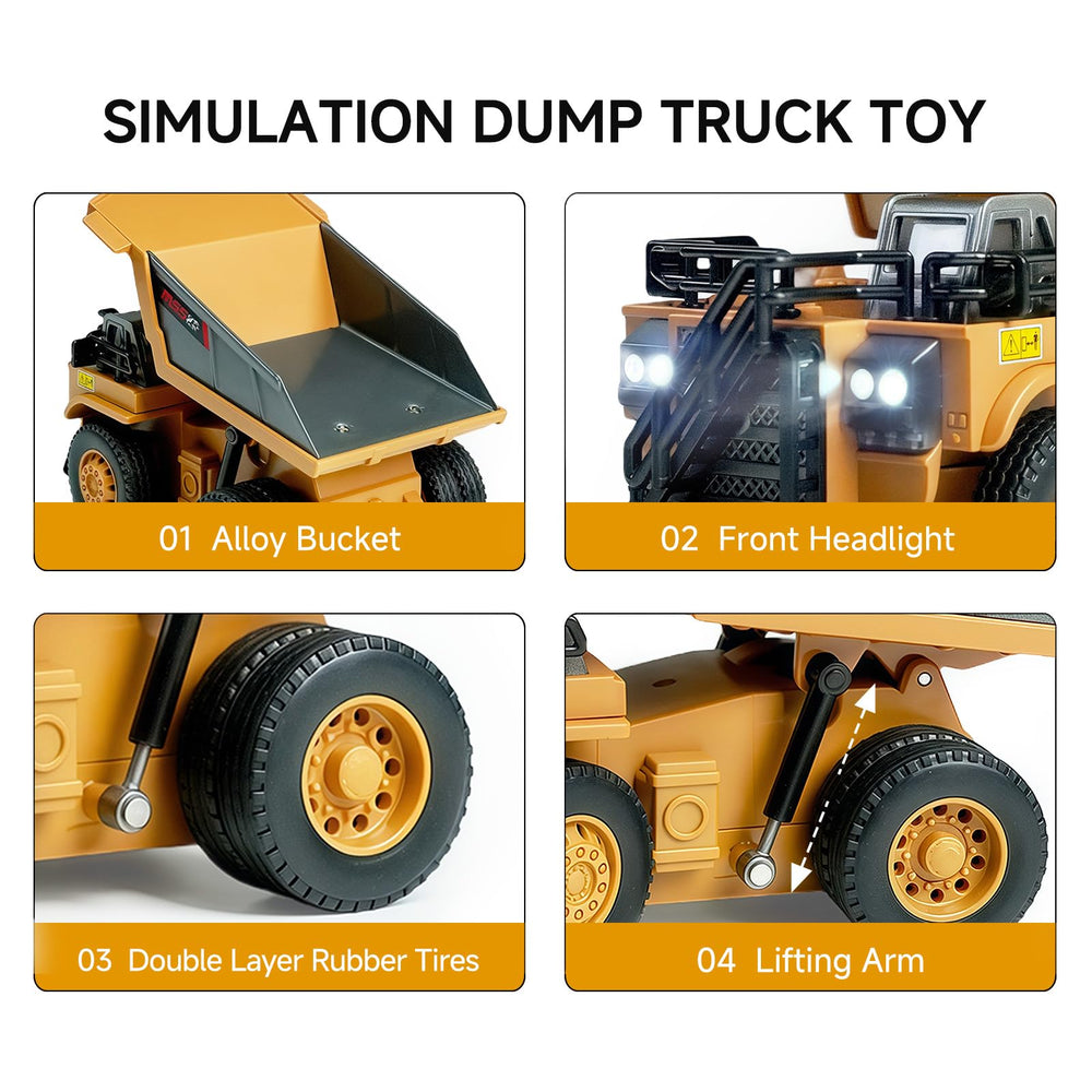 BRRRRT metal-bed-dump-truck with durable alloy bed for lifting and dumping actions
