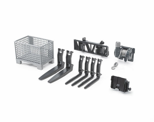 Bruder 02318 front-loader box-type pallet for realistic play and sturdy German engineering.