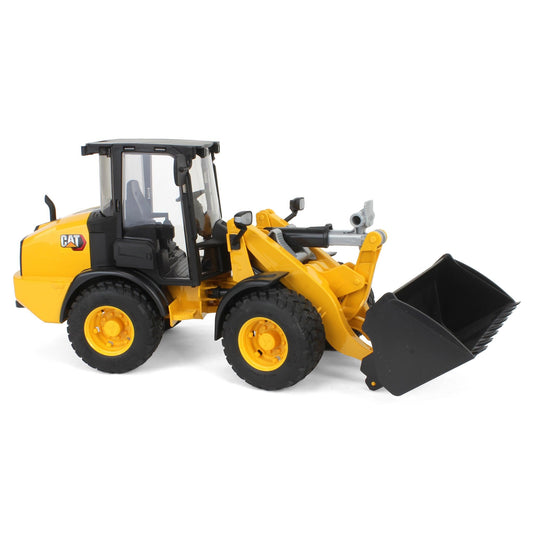 Bruder 02486 Cat Wheel Loader loading arm enables authentic loading motion.