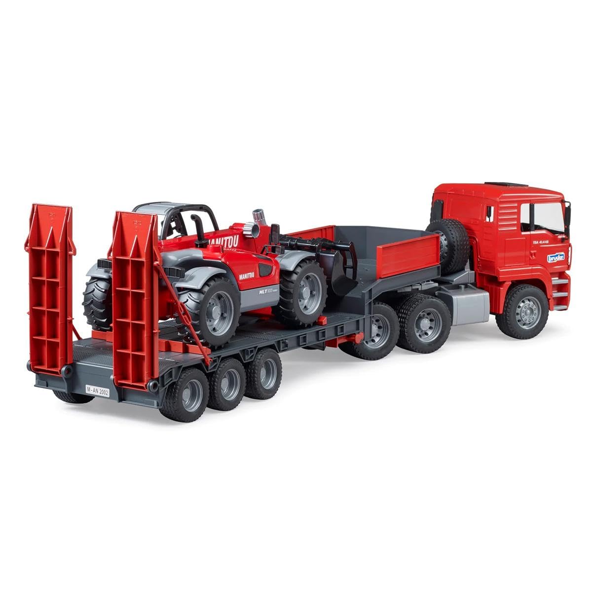Bruder 02774 folding loading ramps facilitate easy cargo transfer at play sites