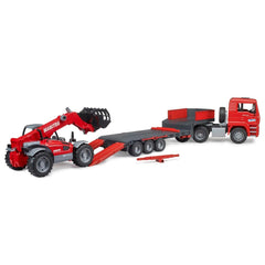 Bruder 02774 steerable telescopic loader enhances precise positioning during pretend builds