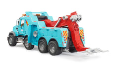 Bruder 02831 Mack Granite Heavy Rescue Wrecker cab-detailed doors open for immersive role-play.