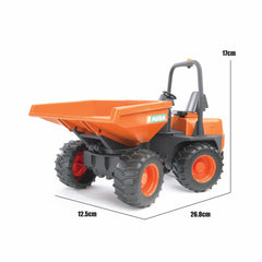 Bruder Ausa Minidumper rear coupling enables towing compatible Bruder vehicles.