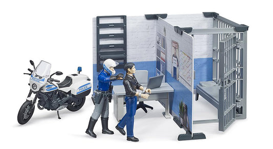 Bruder bworld office area with desk and chair for authentic command center play