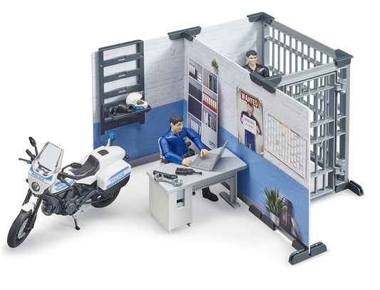 Bruder bworld police station front view for immersive exterior details and playtime