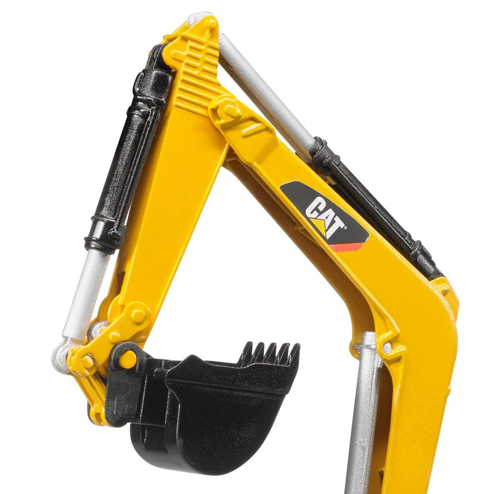 Bruder CAT mini excavator includes accessories to enhance pretend construction play.