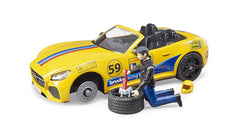 Bruder decal sheet enables personalized racer designs and customization.