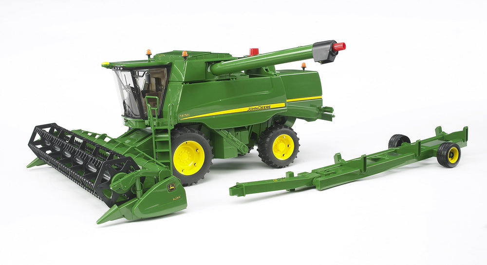 Bruder John Deere T670i cabin door opens for interactive play.