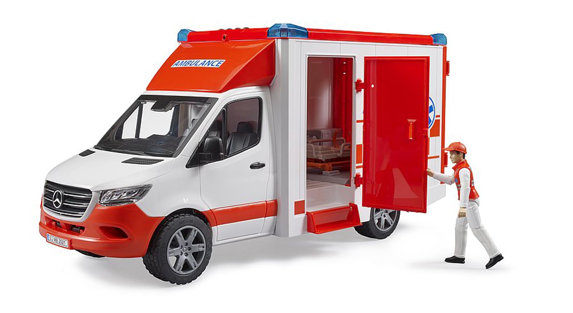 Bruder MB Sprinter Ambulance light and siren in action