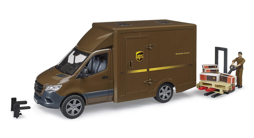 Bruder MB Sprinter UPS front view for realistic play