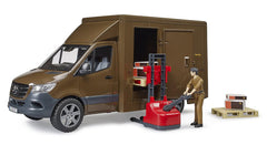Bruder MB Sprinter UPS rear doors open for loading scenes