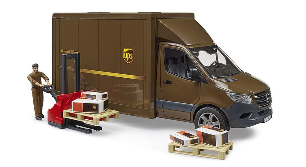 Bruder MB Sprinter UPS side door open for cargo access
