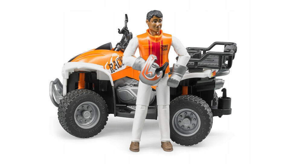 Bruder Quad with Driver removable luggage rack, expanded pretend-play options
