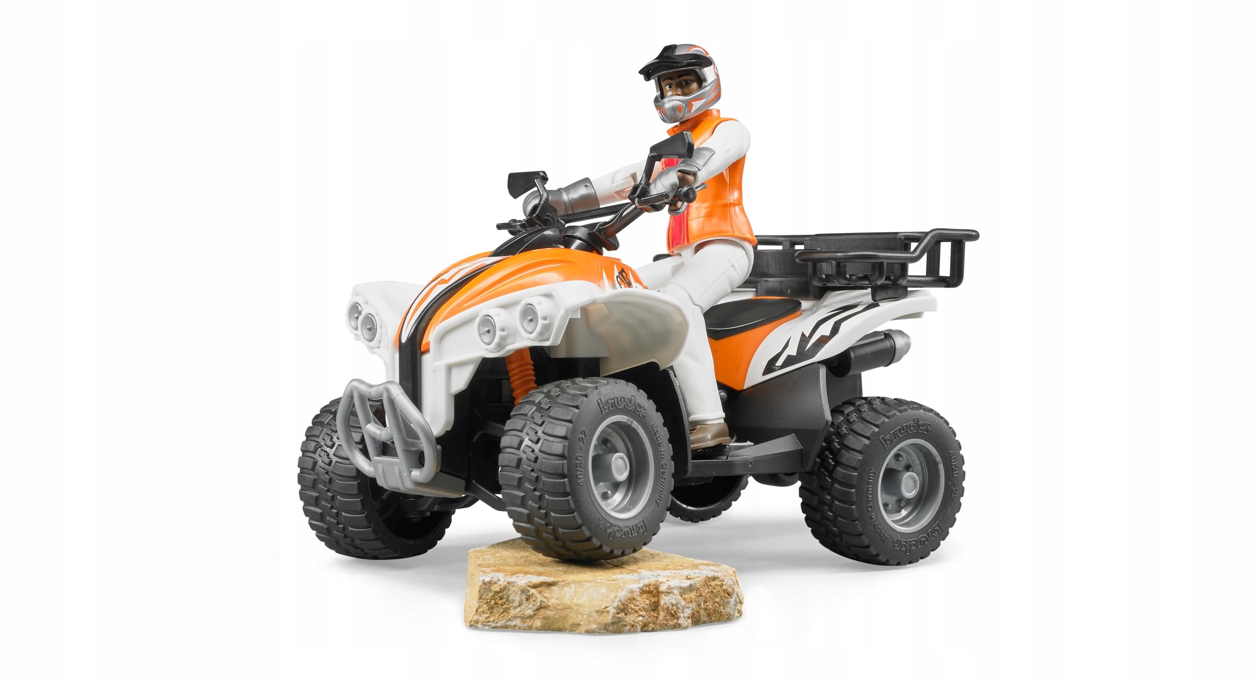 Bruder Quad with Driver trailer coupling, invites pretend towing scenarios