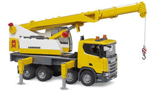 Bruder Scania Super 560R Liebherr crane truck cabin doors open