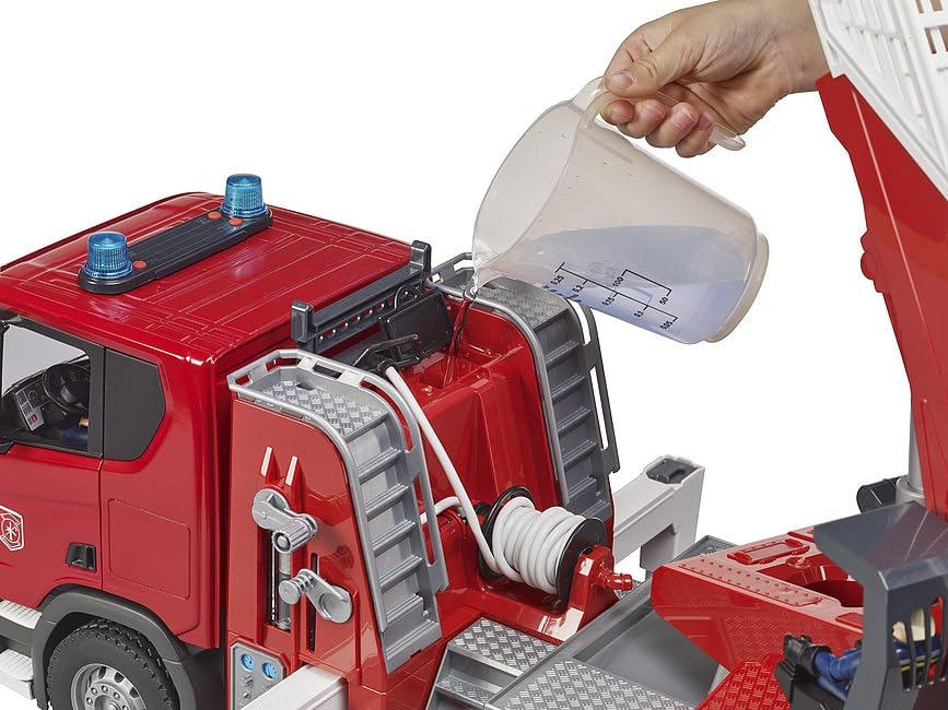 BRUDER Scania 560R light and sound module adds engine noises and siren effects.