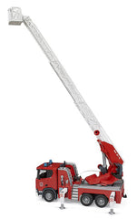 BRUDER Scania 560R fire engine nozzle for hands-on spray actions.