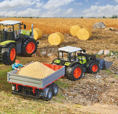 Bruder tipping trailer fold-out sustainer; enhances task-based play scenarios.