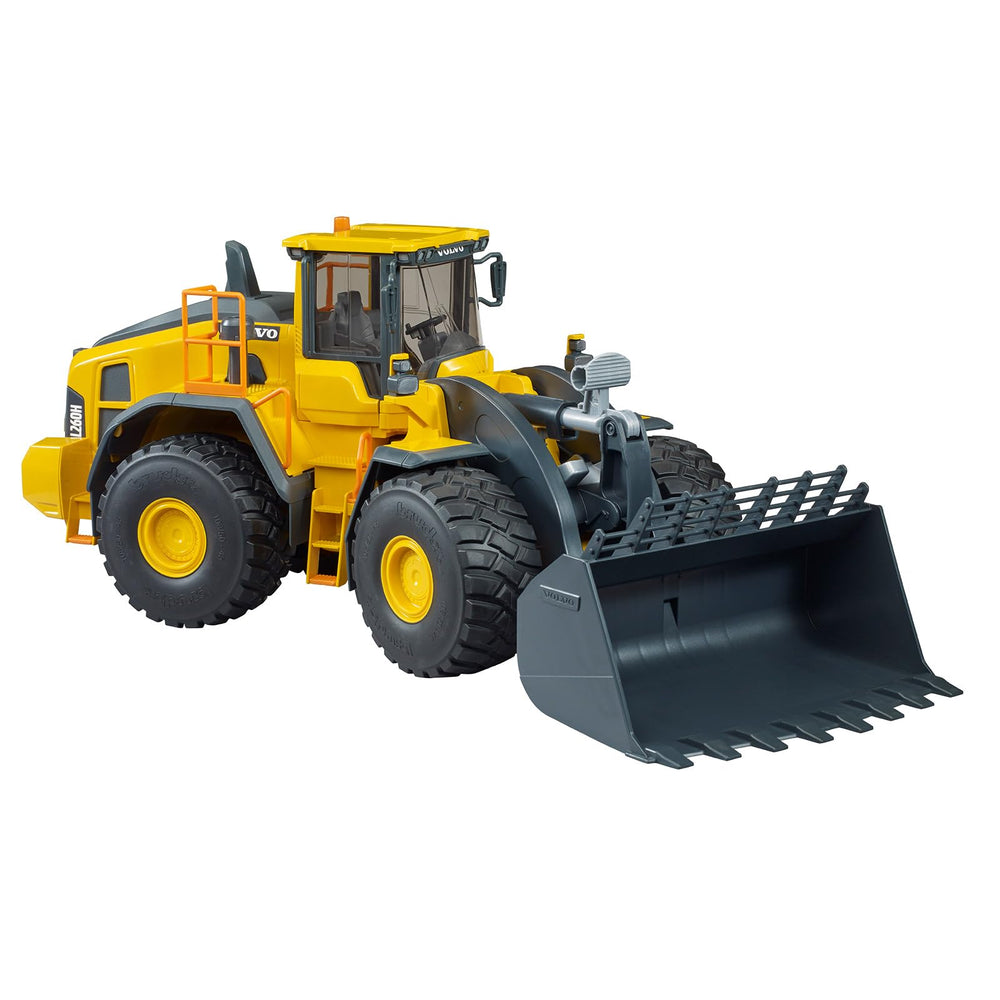 Bruder Volvo L260H wheel loader features a detailed cabin as a realistic workstation.