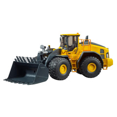 Bruder Volvo L260H wheel loader with opening doors invites interactive play.