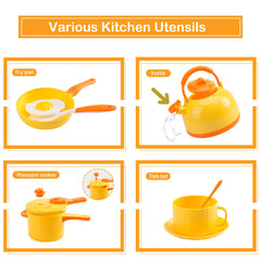 Bruvoalon vibrant yellow and pink pieces brighten any play kitchen setup.