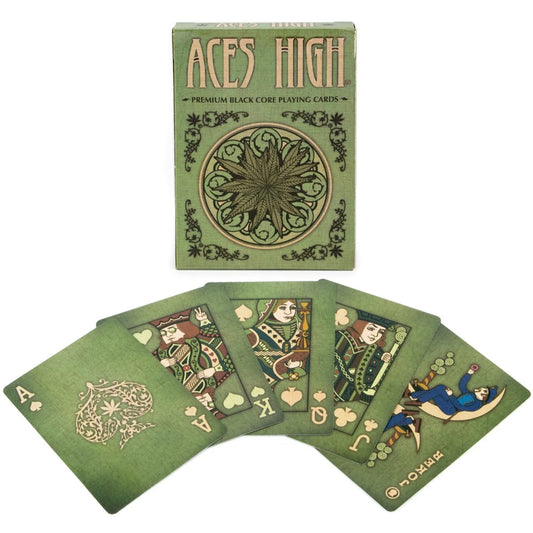 Brybelly Aces High green deck back design showcases ornate art for premium play