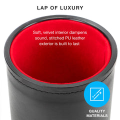 Soft padded interior dampens dice noise for quieter play with Brybelly cups