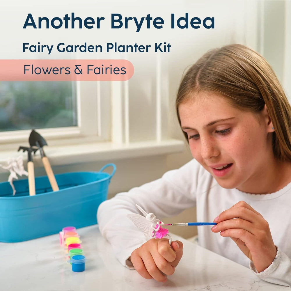 BRYTE Unicorn Terrarium Kit child using tools promotes hands-on creativity.