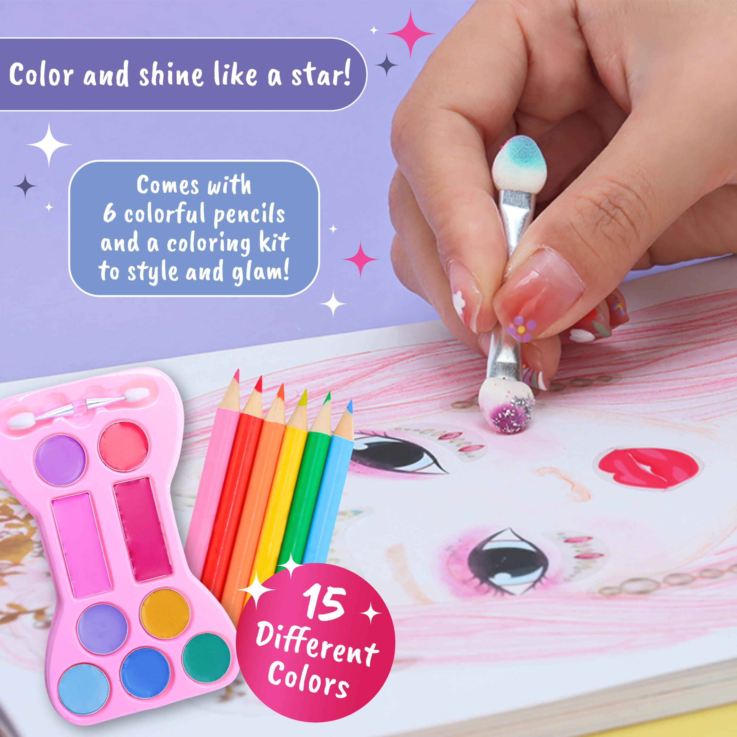 BSCOOL Make-up Artist coloring pages featuring a stylized character inspire makeup ideas.